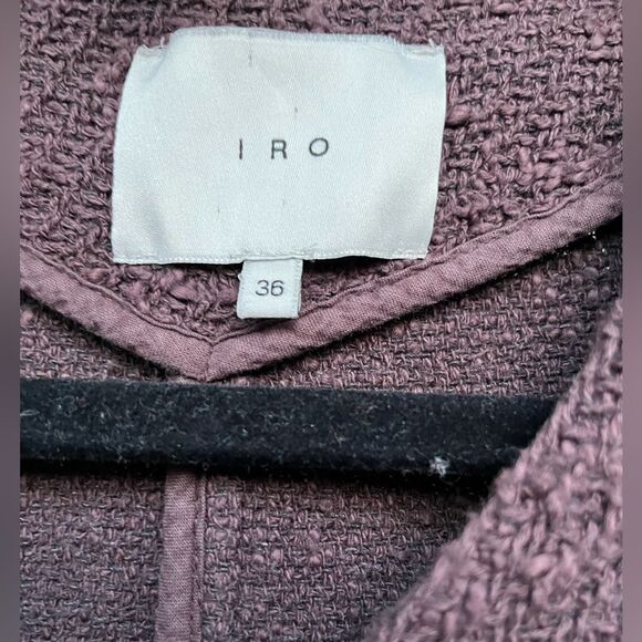 IRO Rich Chocolate/Purple/Mauve Tweed Cropped Jacket/Blazer, Size 36 (US S) - Picture 2 of 13